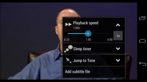 Changing the playback speed of a video